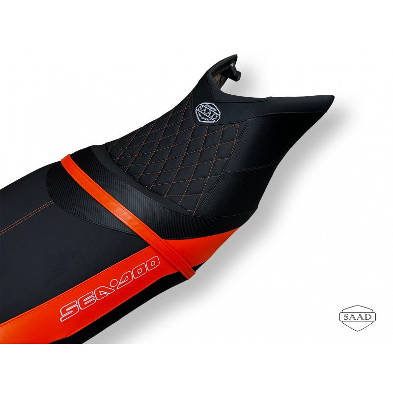 SEAT COVER FOR SEA-DOO GTS-GTI+ (is)/WAKE 155 black-orange (2011-2017)